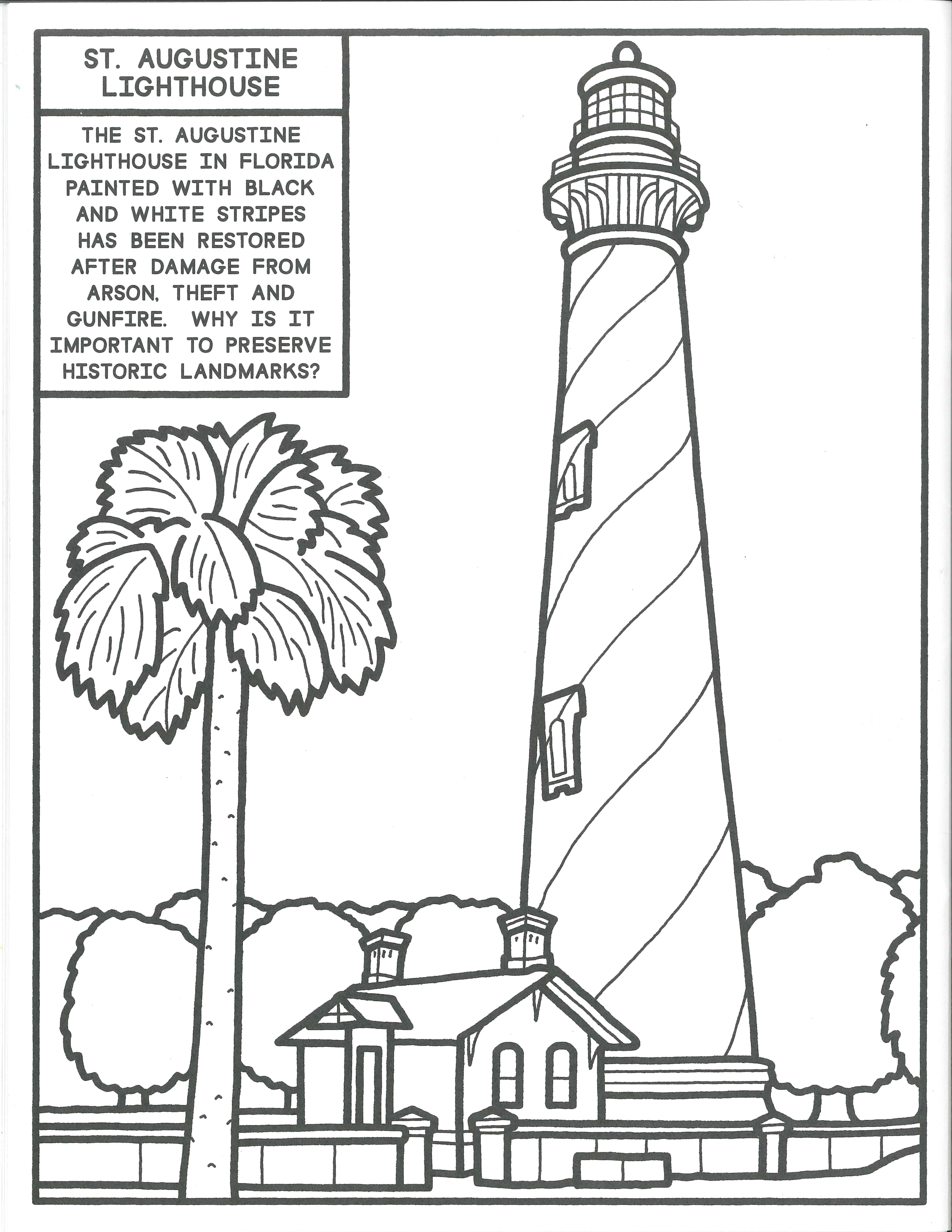 St Augustine Lighthouse Coloring Sheets St Augustine Light House